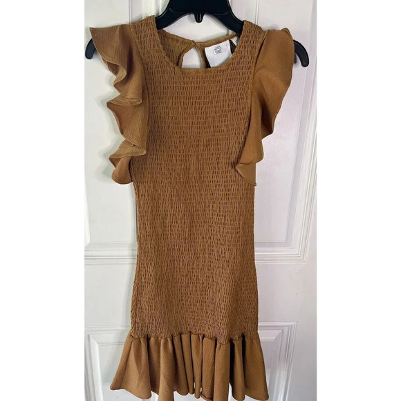 C/Meo Collective Expired Sleeveless Smocked Stretch Ruffle Mini Dress Small - Picture 2 of 10